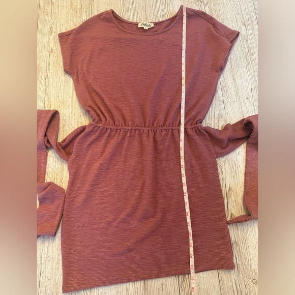 Listicle T-Shirt Dress with Tie Waist Mauve size S - Picture 6 of 10